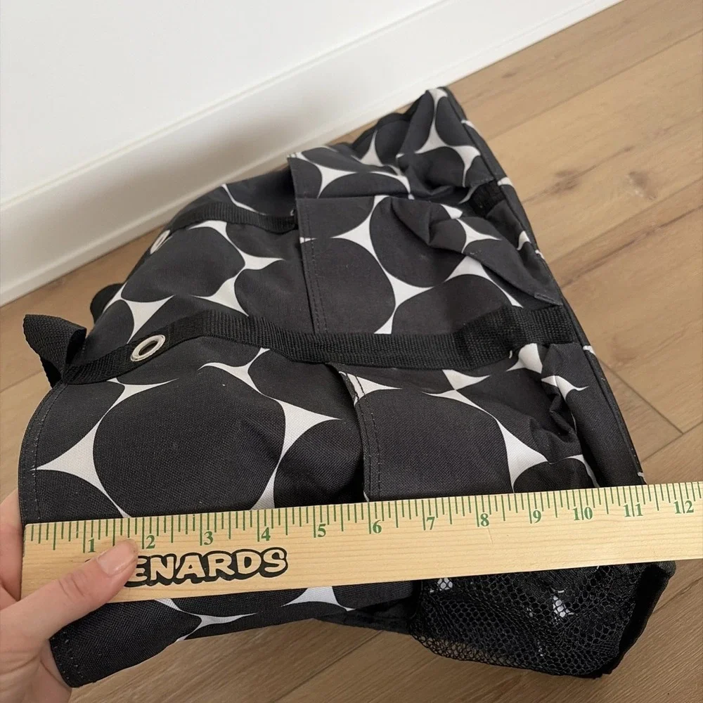 THIRTY-ONE Large TOTE Bag BIG BLACK & WHITE POLKA DOTS Handles Zip Top Utility‎ - Picture 9 of 10